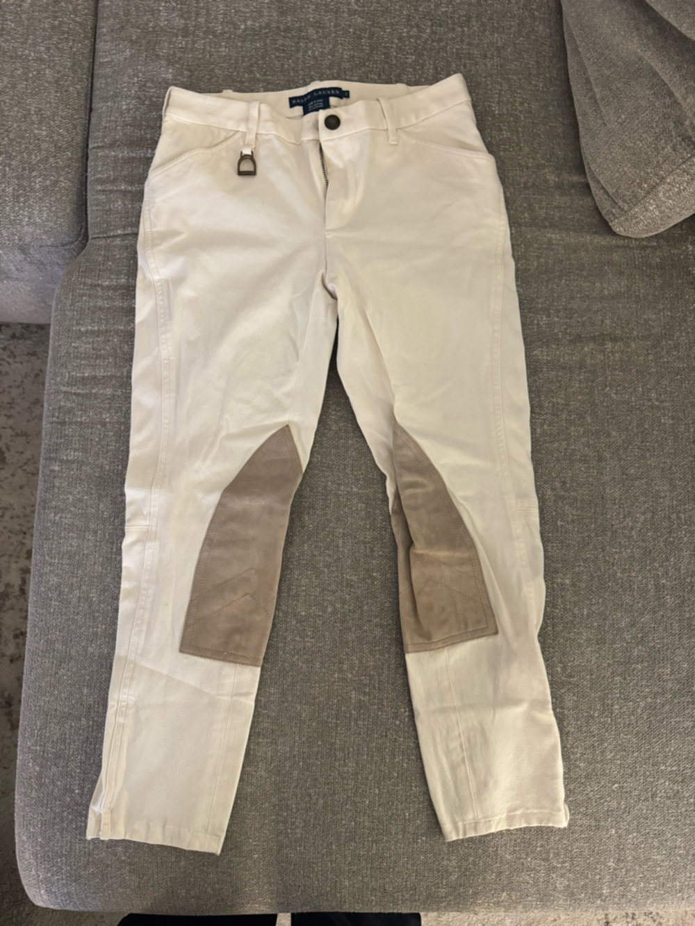 Ralph Lauren Cream Breeches with Taupe Suede Patches